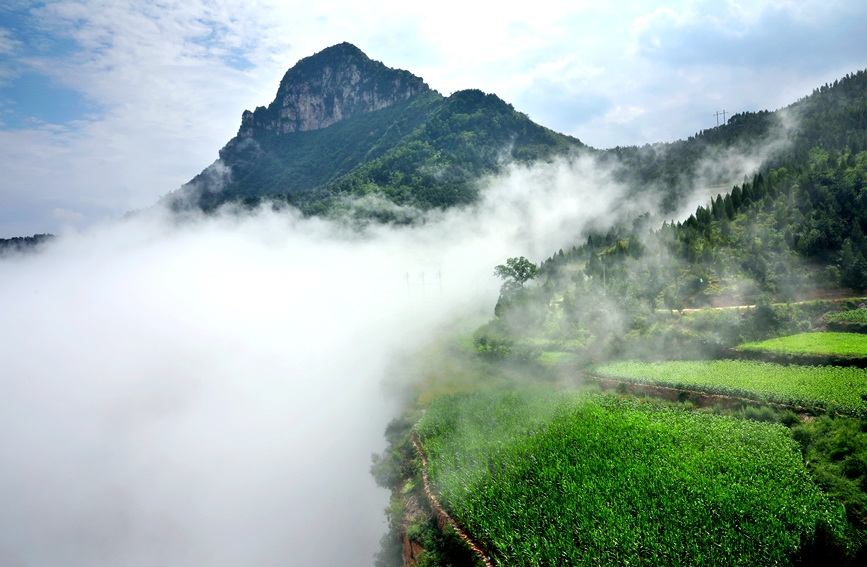 雨后太行雲霧繚繞，奇峰異嶺若隱若現，宛如一幅水墨山水畫卷。秦加福攝