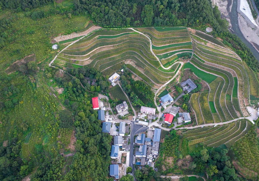 依山傍水的北鄉村“鐵路小鎮”。衛心雨攝