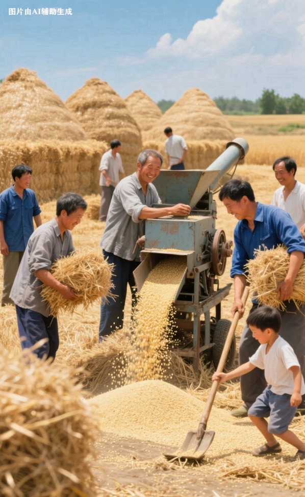 邻里互助，抢抓农时的场景。宋芳鑫AI训练