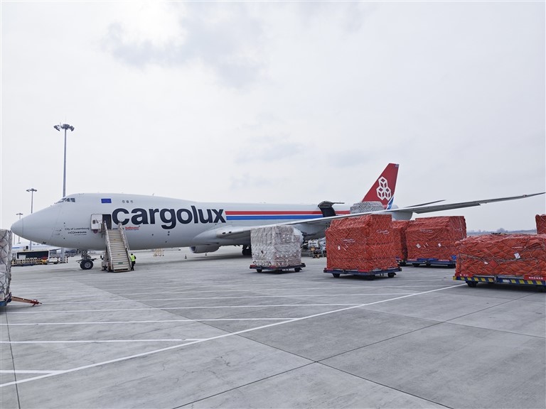 卢森堡货航在郑货运量已突破120万吨，带动郑州机场货邮吞吐量跻身全球前40强。郑州航空港区党群部供图