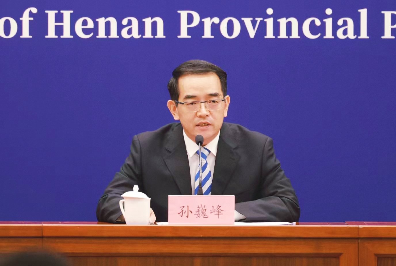 河南省委農辦主任，省農業農村廳黨組書記、廳長孫巍峰發布會上介紹。受訪單位供圖